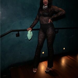 Long sleeve lace bodysuit & lace leggings from Zara